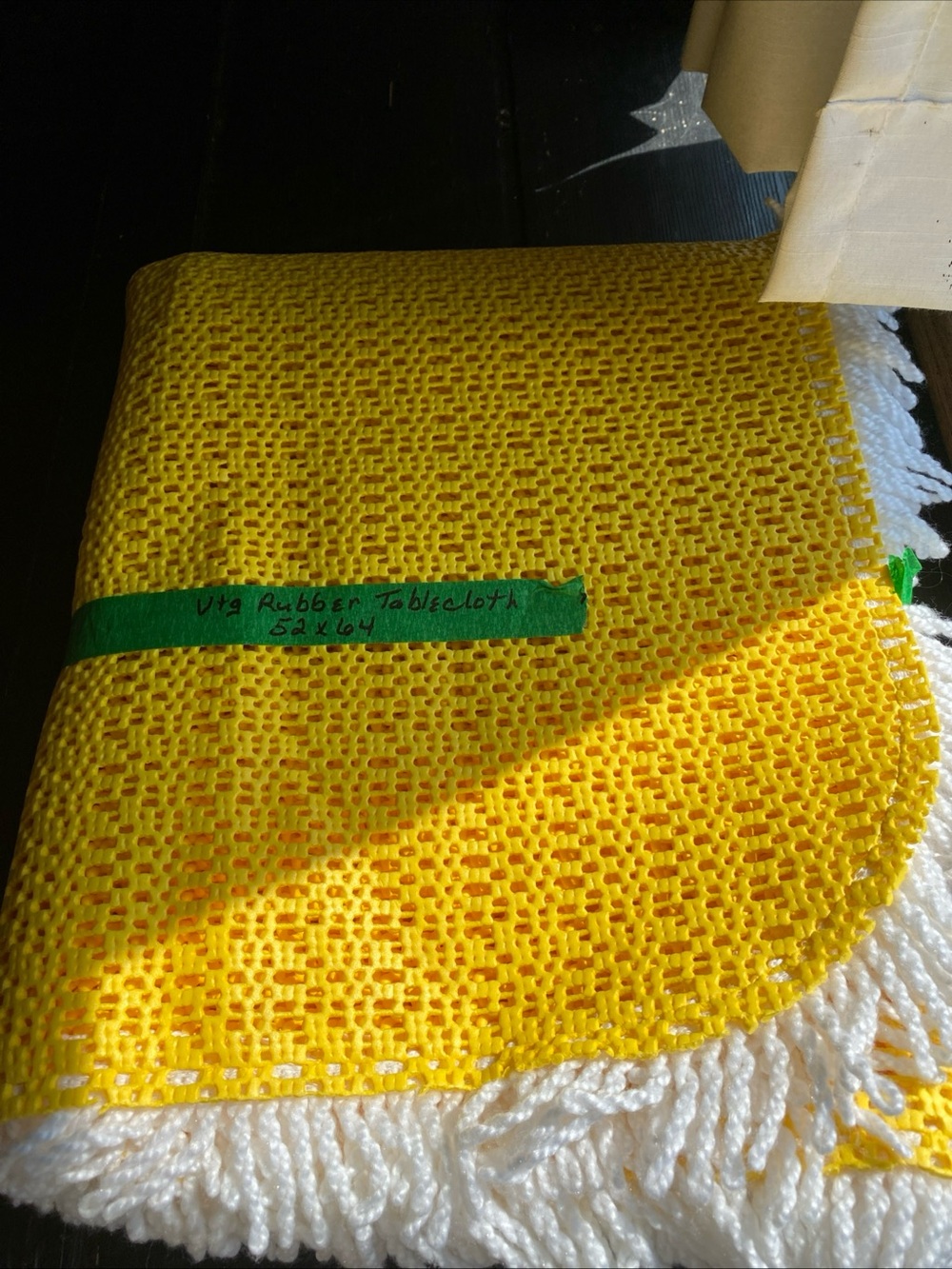 Bright Yellow Fringe Table Cover - Home Accents
